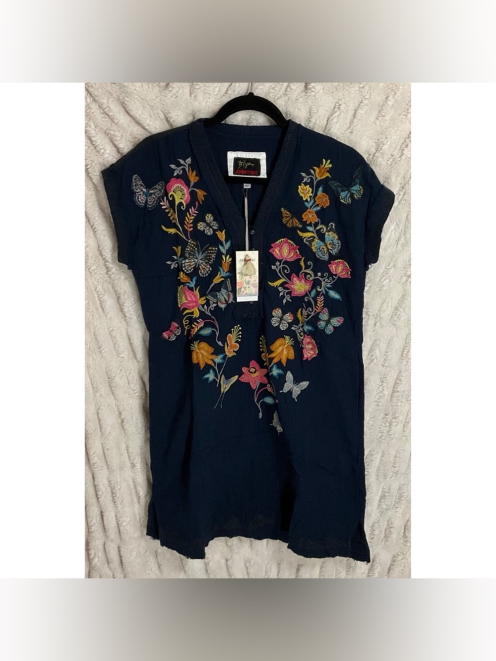 BIYA By Johnny Was Borboleta Tunic Dress in Navy